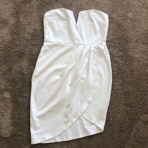 White mini wrap dress